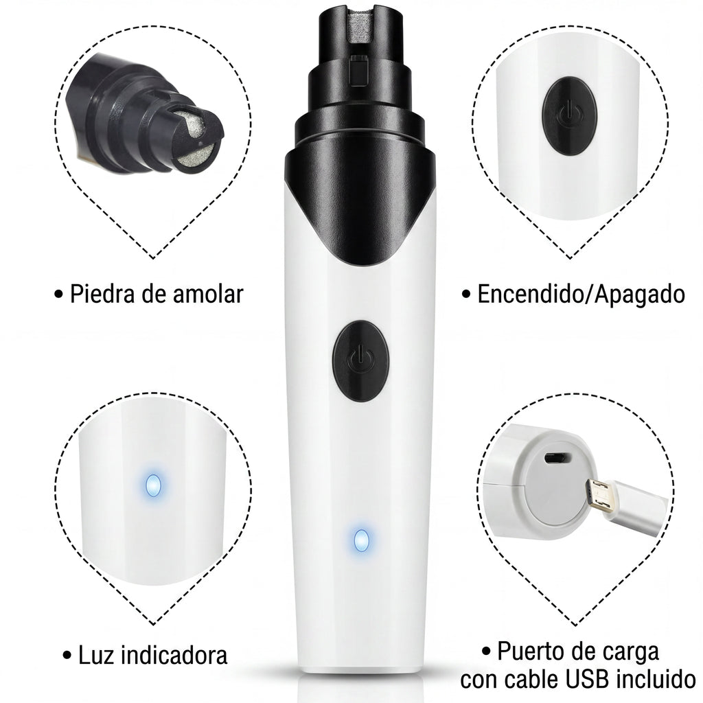 Lima de Uñas Ultra Silenciosa para perros y gatos Clawly Pro